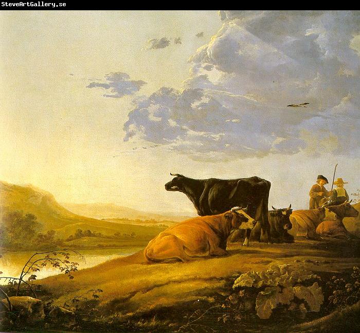 Aelbert Cuyp Young Herdsman with Cows by a River
